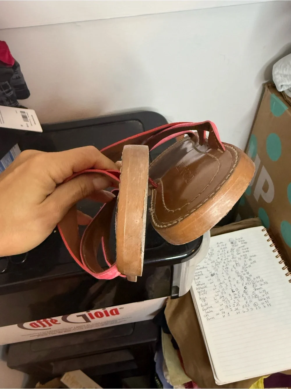 Coach Pink Leather Harlan Crossover Sandals